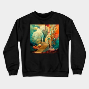 Transcending the Boundary of Dreams: Surrealist Explorations in Abstract Forms and Dimensions Crewneck Sweatshirt